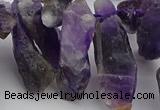 CTD427 Top drilled 8*25mm - 12*40mm nuggets amethyst beads