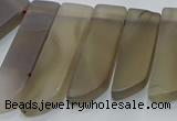 CTD4500 Top drilled 12*25mm - 12*50mm sticks matte grey agate beads