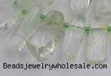 CTD454 15.5 inches 8*20mm - 15*38mm freeform green phantom quartz beads