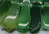 CTD469 15.5 inches 12*25mm - 15*45mm freeform green agate beads