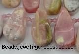 CTD486 Top drilled 10*22mm - 15*45mm freeform pink opal beads