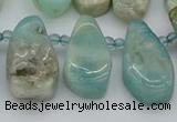 CTD489 Top drilled 10*22mm - 15*45mm freeform amazonite beads