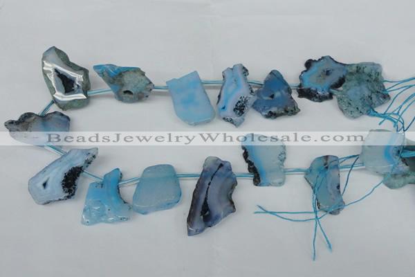 CTD517 Top drilled 15*25mm - 25*35mm freeform agate beads