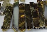 CTD533 Top drilled 10*30mm - 10*65mm wand plated agate beads