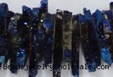 CTD560 Top drilled 6*15mm - 10*40mm wand plated agate beads