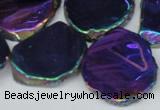 CTD575 Top drilled 20*30mm - 30*45mm freeform plated agate beads