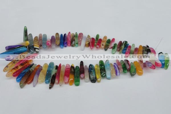 CTD590 Top drilled 6*20mm - 6*45mm wand agate gemstone beads