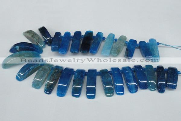 CTD600 Top drilled 10*30mm - 12*45mm wand agate gemstone beads