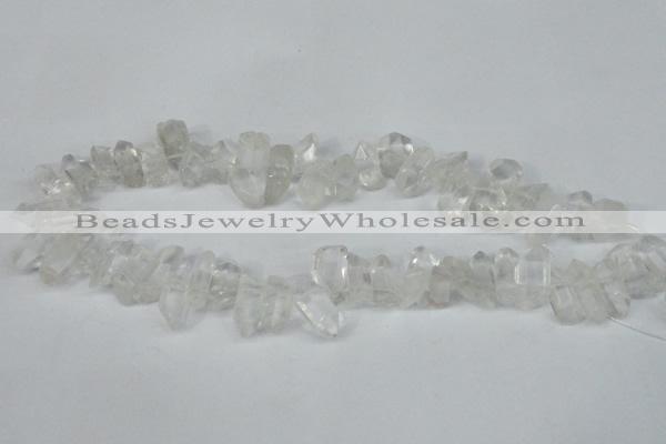 CTD624 Top drilled 8*15mm - 10*25mm faceted nuggets white crystal beads