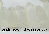 CTD625 Top drilled 10*25mm - 12*35mm faceted nuggets white crystal beads