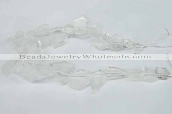 CTD628 Top drilled 15*20mm - 30*40mm freeform white crystal beads