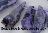 CTD680 Top drilled 12*20mm - 15*45mm freeform agate gemstone beads