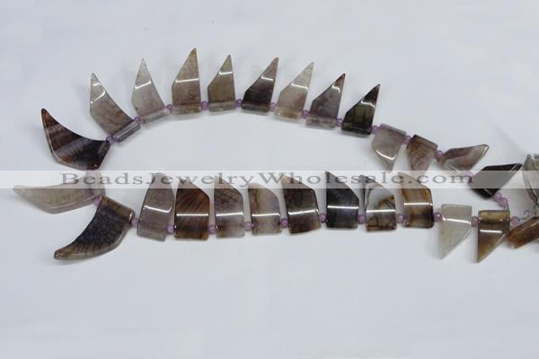 CTD731 Top drilled 15*20mm - 15*40mm wand agate gemstone beads