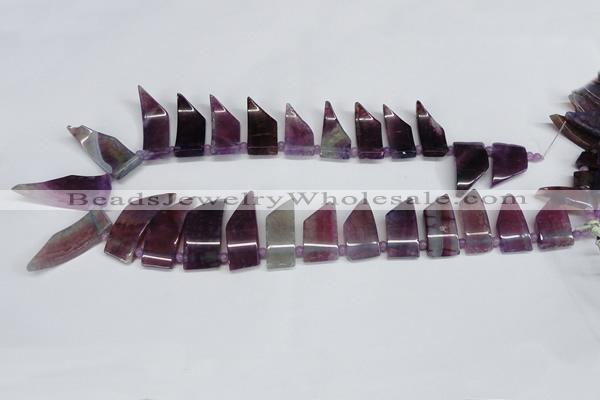 CTD733 Top drilled 15*20mm - 15*40mm wand agate gemstone beads