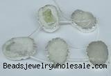 CTD767 30*35mm - 35*45mm freeform agate beads with brass setting