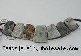 CTD822 Top drilled 20*30mm - 35*45mm trapezoid agate beads