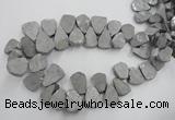 CTD900 Top drilled 15*20mm - 20*30mm freeform plated quartz beads