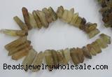 CTD929 Top drilled 13*18mm - 15*40mm wand lemon quartz beads