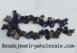 CTD945 Top drilled 10*15mm - 15*25mm nuggets plated druzy agate beads