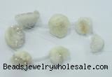 CTD960 Top drilled 15*20mm - 20*25mm nuggets plated druzy agate beads