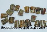 CTD965 Top drilled 22*30mm trapezoid agate gemstone beads