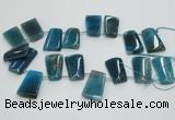 CTD967 Top drilled 22*30mm trapezoid agate gemstone beads