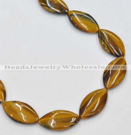 CTE03 20*40mm marquise shape yellow tiger eye beads wholesale