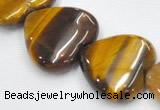 CTE07 20mm heart shape yellow tiger eye beads Wholesale