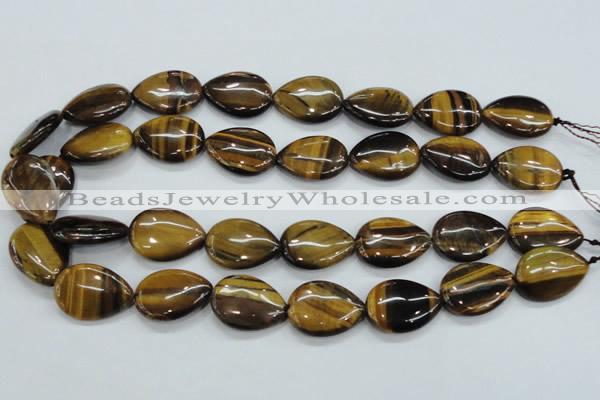 CTE101 15.5 inches 18*25mm flat teardrop yellow tiger eye beads