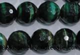 CTE1017 15.5 inches 16mm faceted round dyed green tiger eye beads