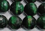 CTE1018 15.5 inches 18mm faceted round dyed green tiger eye beads