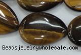 CTE102 15.5 inches 22*30mm flat teardrop yellow tiger eye beads