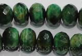 CTE1024 15.5 inches 10*14mm faceted rondelle dyed green tiger eye beads