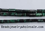 CTE1027 15.5 inches 4*8mm tube dyed green tiger eye beads wholesale