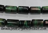 CTE1030 15.5 inches 8*14mm tube dyed green tiger eye beads wholesale