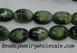 CTE1048 15.5 inches 10*14mm oval dyed green tiger eye beads