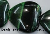 CTE1086 15.5 inches 40*40mm heart dyed green tiger eye beads