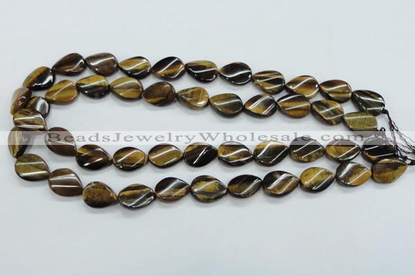 CTE109 15.5 inches 12*18mm twisted teardrop yellow tiger eye beads