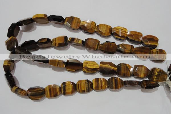 CTE1111 16*18mm - 17*23mm faceted freeform yellow tiger eye beads