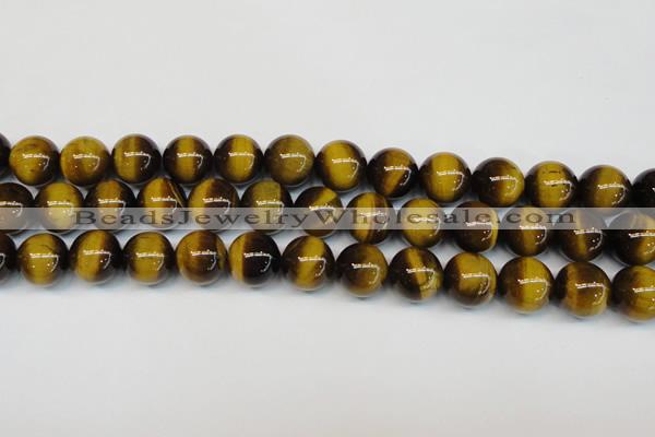 CTE1237 15.5 inches 12mm round A+ grade yellow tiger eye beads