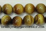 CTE131 15.5 inches 14mm round yellow tiger eye gemstone beads