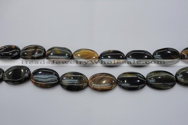 CTE1366 15.5 inches 22*30mm oval yellow & blue tiger eye beads