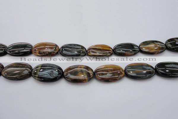 CTE1368 15.5 inches 30*40mm oval yellow & blue tiger eye beads