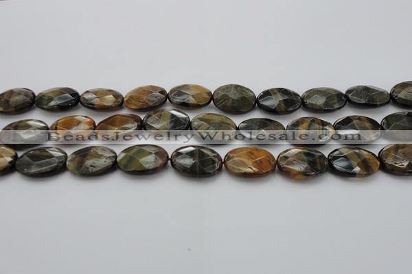 CTE1374 15.5 inches 22*30mm faceted oval yellow & blue tiger eye beads