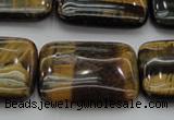 CTE1381 15.5 inches 18*25mm rectangle yellow & blue tiger eye beads