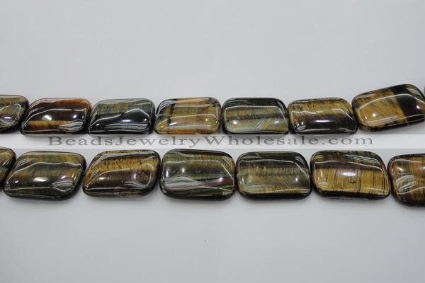 CTE1383 15.5 inches 25*35mm rectangle yellow & blue tiger eye beads