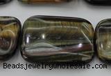 CTE1384 15.5 inches 30*40mm rectangle yellow & blue tiger eye beads