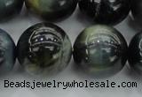 CTE1457 15.5 inches 18mm round golden & blue tiger eye beads