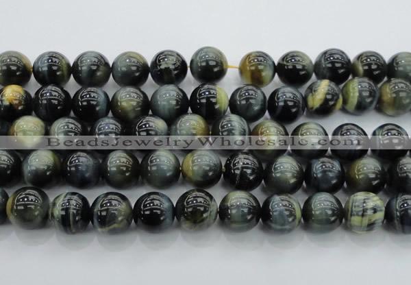 CTE1457 15.5 inches 18mm round golden & blue tiger eye beads