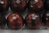 CTE1468 15.5 inches 20mm faceted round red tiger eye beads